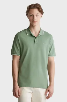 Мужское зеленое поло TIPPING SS PIQUE POLO Зеленый L Gant 2062034