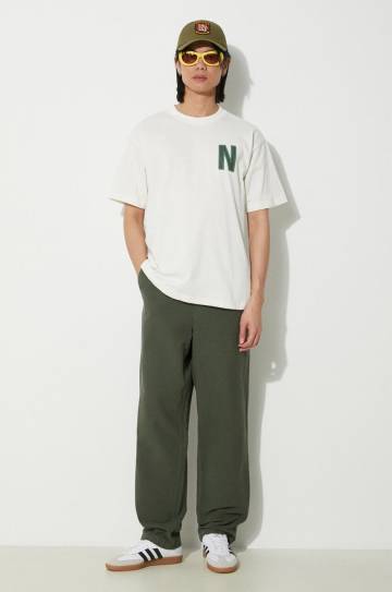 Хлопковая футболка Norse Projects Simon Loose Organic мужская цвет бежевый с принтом N01.0659.0957 Хлопковая футболка Norse Projects Simon Loose Organic мужская цвет бежевый с принтом N01.0659.0957
