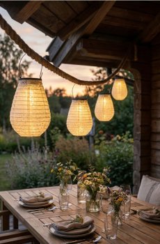 Сонячний LED ліхтар з ручкою - білий