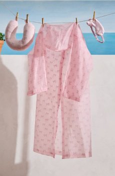 Дощовик з принтом у вигляді бантиків - рожевий