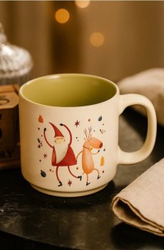 Горнятко зі святковим мотивом - світло-оливковий