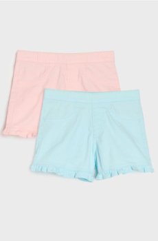 Бавовняні шорти з декоративними воланами 2 pack - різнобарвний