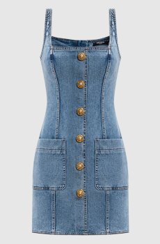 Голубое джинсовое платье мини