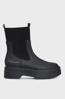 Женские черные челси FEMININE SEASONAL UTILITY BOOT Черный 36 Tommy Hilfiger FW0FW07226