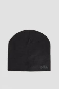 Мужская черная шерстяная шапка Черный S Karl Lagerfeld 534324.805601;990
