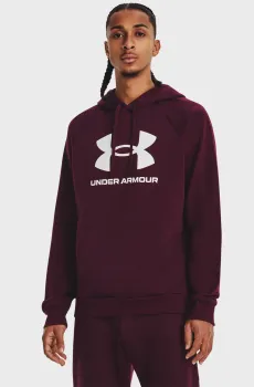 Мужское бордовое худи UA Rival Fleece Logo HD Бордовый M Under Armour 1379758-600