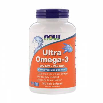 Ультра Омeгa-3 NOW Foods Ultra Omega-3 500 EPA/250 DHA, 180 желатиновых капсул Ультра Омeгa-3 NOW Foods Ultra Omega-3 500 EPA/250 DHA, 180 желатиновых капсул