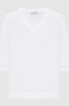 Белый ажурный топ с цепочкой мониль