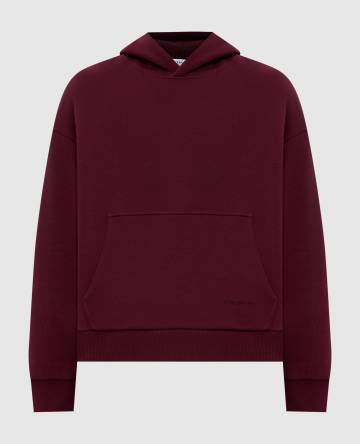Бордовые худи с вышивкой логотипа