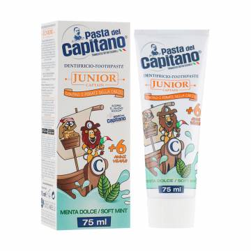 Детская зубная паста Pasta del Capitano Сладкая мята, 6+, 75 мл Детская зубная паста Pasta del Capitano Сладкая мята, 6+, 75 мл