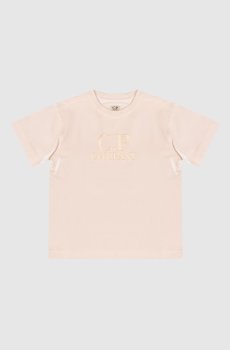 Бежевая футболка с вышивкой логотипа