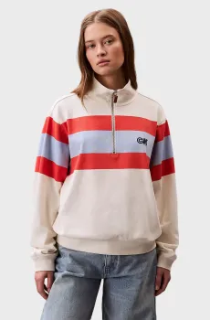 Женская бежевая спортивная кофта RUGBY JERSEY Бежевый XXS Calvin Klein Jeans LV047C229G