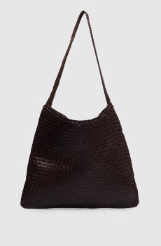 Коричневая кожаная плетеная сумка Ars Tote