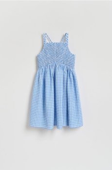 Reserved - Сукня у клітинку - блідо-блакитний - 366IB-05X