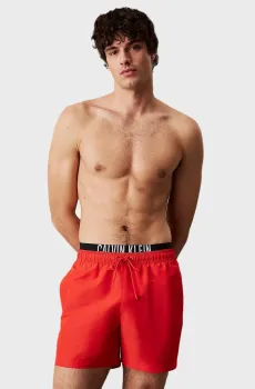 Мужские красные плавательные шорты Красный M Calvin Klein KM0KM01093