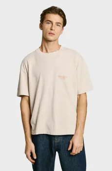 Мужская бежевая футболка DUSTER TEE Бежевый L Pepe Jeans PM509773