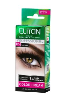 Крем-краска для бровей и ресниц Elitan Color Cream 34 Темный каштан, 10 мл