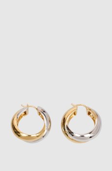 Серьги-конго Lucy Williams Chunky Entwine с позолотой и родиевым покрытием