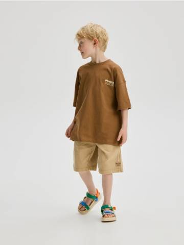 Reserved - Бавовняні бермуди - бежевий - 347BF-80X