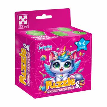 Пазлы Vladi Toys Котик-единорог, с сюрпризом и сквишем, 22*23 см, от 5 лет, 180 деталей (VT8030-07) Пазлы Vladi Toys Котик-единорог, с сюрпризом и сквишем, 22*23 см, от 5 лет, 180 деталей (VT8030-07)