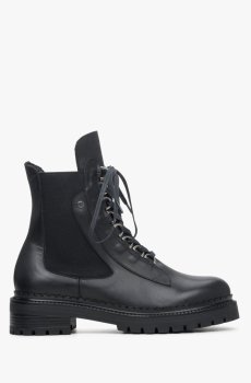 Черевики осінні шкіряні чорні Estro ER00114043