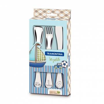 Детский набор столовых приборов TRAMONTINA Baby Le Petit Blue (нож, 1 шт + вилка, 1 шт + ложка, 1 шт) (66973/000) Детский набор столовых приборов TRAMONTINA Baby Le Petit Blue (нож, 1 шт + вилка, 1 шт + ложка, 1 шт) (66973/000)