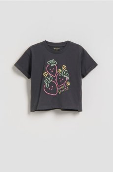 Reserved - Бавовняна футболка з принтом - темно-сірий - 705HU-90X