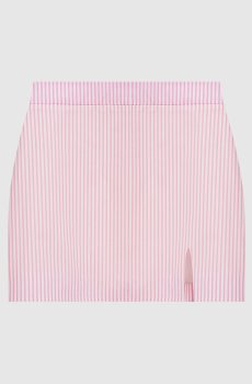 Белая юбка мини в полоску