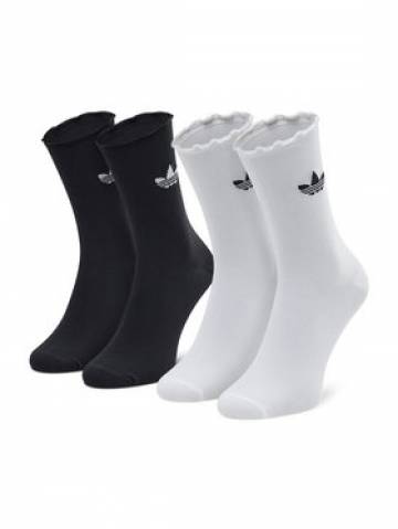 adidas Набір з 2 пар високих шкарпеток unisex Ruffle Crw 2Pp HC9532 Чорний adidas Набір з 2 пар високих шкарпеток unisex Ruffle Crw 2Pp HC9532 Чорний