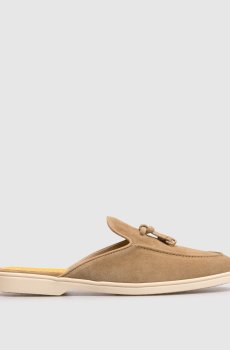 Коричневые замшевые мюли