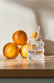 Багаторазовий стакан з соломинкою - білий