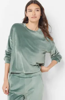 Женский зеленый велюровый свитшот DUNKAN Зеленый S Etam 6541171