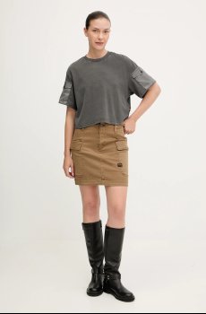 Хлопковая футболка G-Star Washed mix boxy cropped