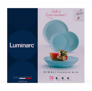 Столовый сервиз Luminarc Diwali Paradise Blue, 18 предметов (V6212) Столовый сервиз Luminarc Diwali Paradise Blue, 18 предметов (V6212)