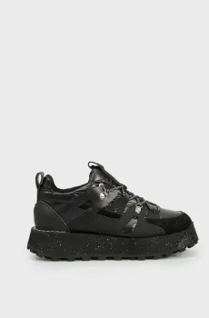 Женские черные кожаные кроссовки Kaja Черный 39 PRPY PRFLT0139W