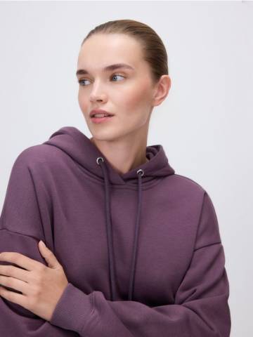 Reserved - Бавовняне худі - темно-фіолетовий - 023HV-49X