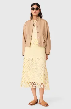 Женская желтая юбка Желтый 34 MAJE MFPJU01587_Pale Yellow