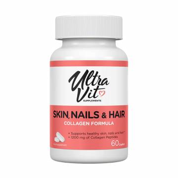 Комплекс Кожа, ногти и волосы UltraVit Skin, Nails & Hair, 60 капсул Комплекс Кожа, ногти и волосы UltraVit Skin, Nails & Hair, 60 капсул