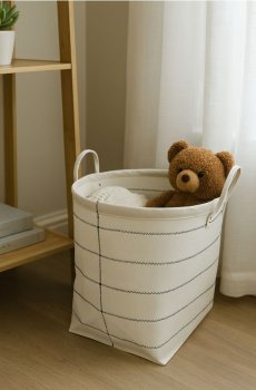 Кошик для білизни - кремовий