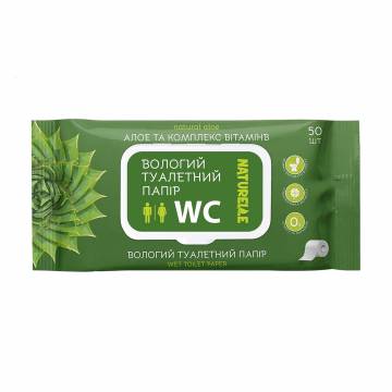 Влажная туалетная бумага Naturelle Wet Toilet Paper алоэ и комплекс витаминов, 50 шт