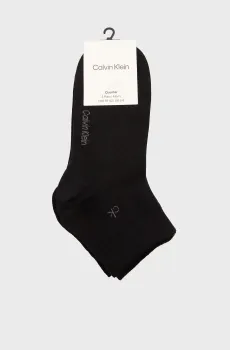 Мужские черные носки (3 пары) QUARTER Черный 39-42 Calvin Klein 701234209