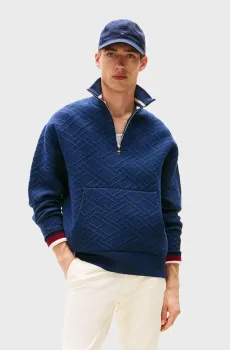 Мужская темно-синяя кофта с узором FLAG Синий XL Tommy Hilfiger MW0MW40542