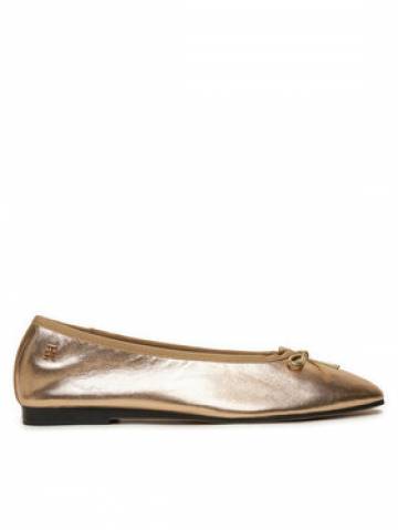 Tommy Hilfiger Балетки Ballerina Soft Leather Metallic FW0FW08452 Золотий Tommy Hilfiger Балетки Ballerina Soft Leather Metallic FW0FW08452 Золотий