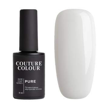 Камуфлирующая каучуковая база для гель-лака Couture Colour Pure Base Coat 01 Молочный, 9 мл