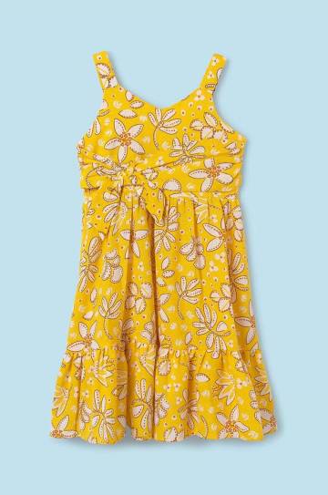 Детское платье Mayoral цвет жёлтый mini расклешённая