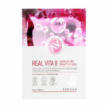 Тканевая маска для лица Enough Real Vita 8 Complex Pro Bright Up Mask с комплексом витаминов, 25 г Тканевая маска для лица Enough Real Vita 8 Complex Pro Bright Up Mask с комплексом витаминов, 25 г