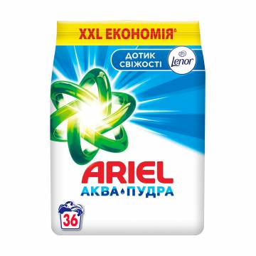 Стиральный порошок Ariel Аква-Пудра Touch of Lenor Прикосновение свежести, автомат, 36 стирок, 5.4 кг Стиральный порошок Ariel Аква-Пудра Touch of Lenor Прикосновение свежести, автомат, 36 стирок, 5.4 кг