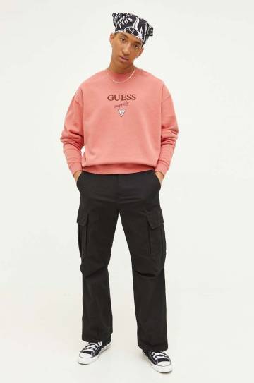 Кофта Guess Originals мужская цвет оранжевый с аппликацией Кофта Guess Originals мужская цвет оранжевый с аппликацией