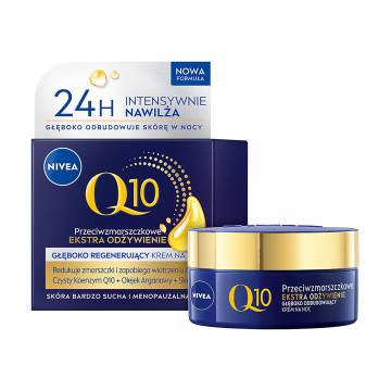 Восстанавливающий ночной крем против морщин NIVEA Q10 Anti-Wrinkle Extra Nourish Restoring Night Care Интенсивное питание, 50 мл