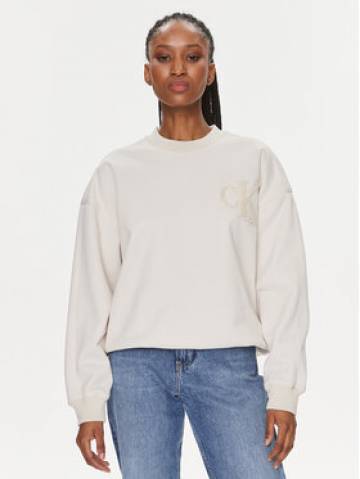 Calvin Klein Jeans Світшот Chenille J20J221729 Écru Regular Fit Calvin Klein Jeans Світшот Chenille J20J221729 Écru Regular Fit
